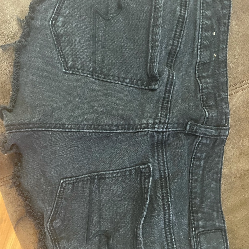 American Eagle Black Denim Jean Shorts 8